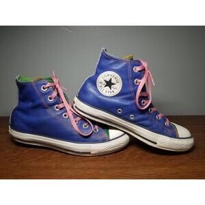Converse Chuck Taylor All Star HI Womans 7 Mens 5 Custom Blue Leather Green